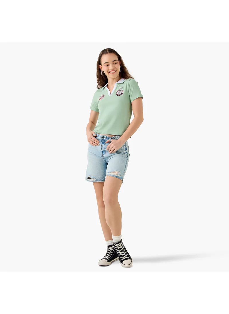 اس بي كاركترز Bugs Bunny Embroidered Polo T-shirt with Short Sleeves
