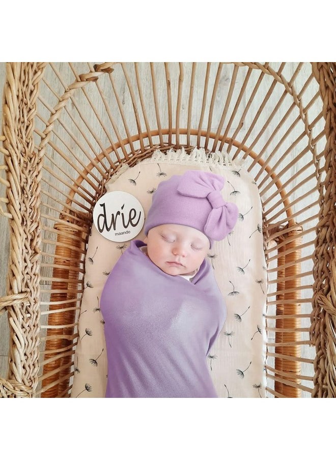 DRESHOW DRESHOW BQUBO Newborn Receiving Blanket Bow Hat Gloves Set Cotton Warm Baby Swaddle Blanket Wrap Baby Sleep Sack Shower Gift  - Image 2