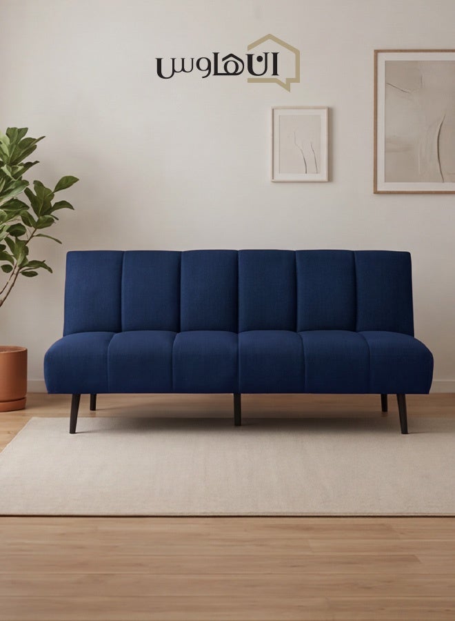 In-House Sana | Sofabed 2 In 1 Upholstered In Linen - Dark Blue - Image 2
