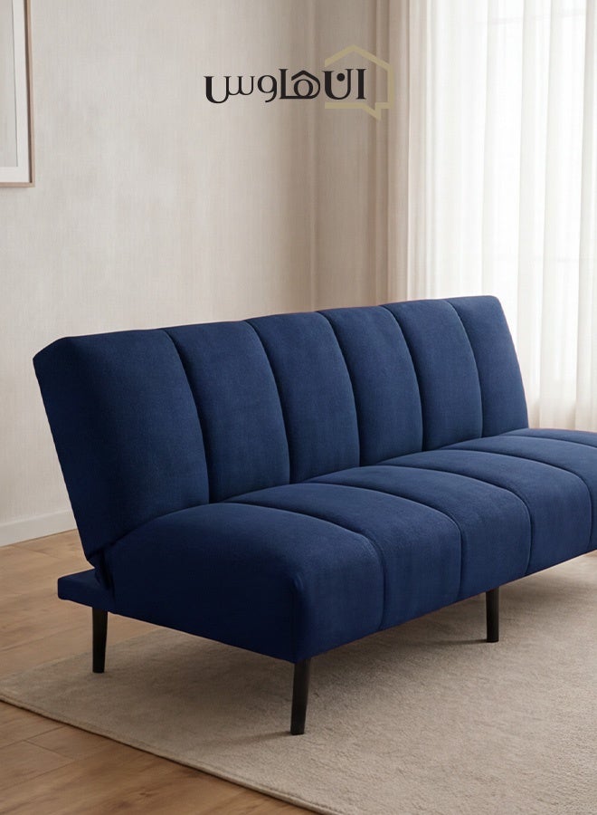 In-House Sana | Sofabed 2 In 1 Upholstered In Linen - Dark Blue - Image 1