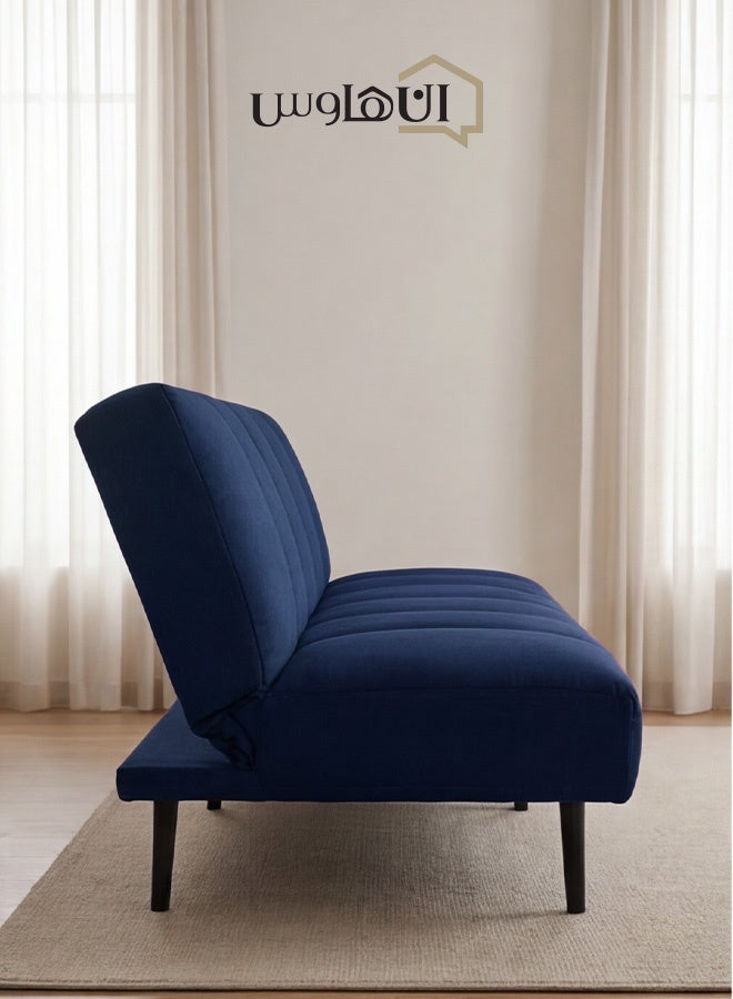 In-House Sana | Sofabed 2 In 1 Upholstered In Linen - Dark Blue - Image 5