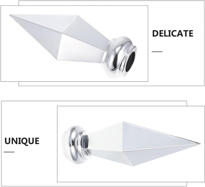 2pcs Silver Aluminum Flagpole Topper Caps, Replacement Flag Head Finials for Outdoor Yard and Garden Flagpoles, Sturdy Parade Flag Pole Tips for Holiday Decoration - Image 3