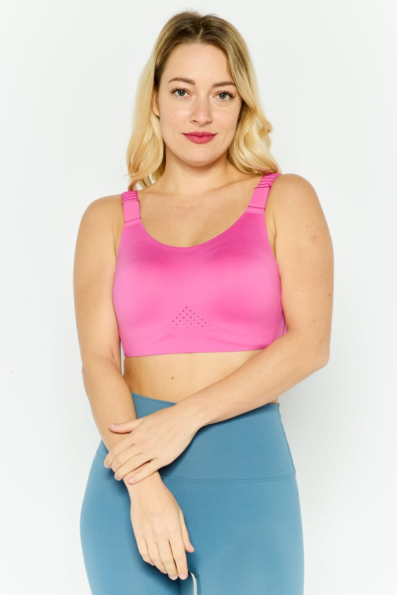 Brooks Women Sportswear Fit Lightly Padded Running Sports Bra, Mauve - Image 1