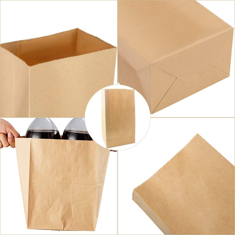 BadenBach 50 Pack 12 Lb Brown Paper Lunch Bags, 12.5" x 7" x 4.3" Large Bread Bags Bulk, Heavy Duty kraft Paper Sacks for Grocery Wrapping, Retail Shopping, Bakery, Party Favors - Image 3