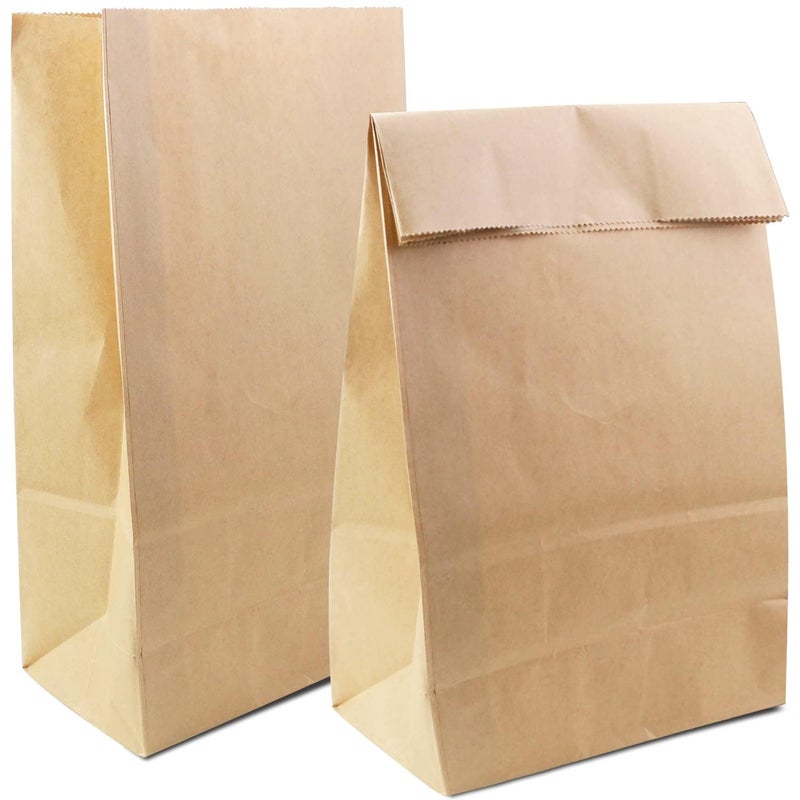 BadenBach 50 Pack 12 Lb Brown Paper Lunch Bags, 12.5" x 7" x 4.3" Large Bread Bags Bulk, Heavy Duty kraft Paper Sacks for Grocery Wrapping, Retail Shopping, Bakery, Party Favors - Image 1