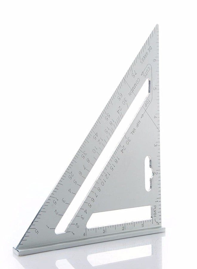 ShipFayda Premium Aluminum Alloy Double Side 90 Degree Right Angle Triangle Scale Ruler with Metric Inch Measurement (Pack of 1/Silver) - Image 1