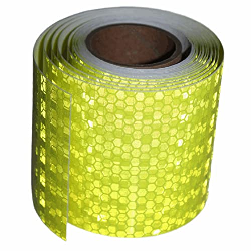 tuyrchu Fluorescent Yellow Reflective Tape Outdoor Waterproof 3 inch Wide, High Visibility Warning Safety Industrial Marking Tape (10 feet) - Image 1