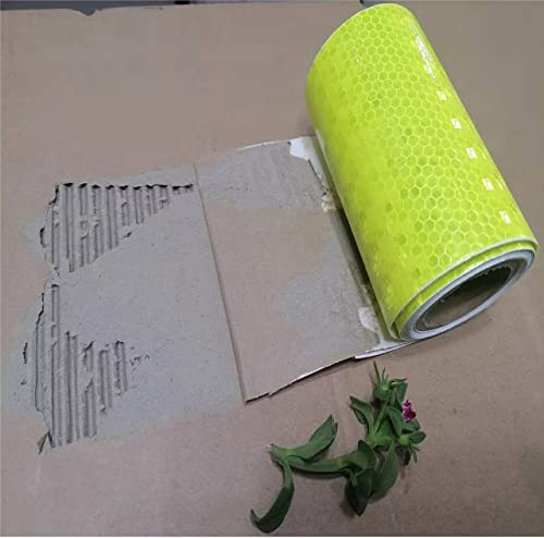 tuyrchu Fluorescent Yellow Reflective Tape Outdoor Waterproof 3 inch Wide, High Visibility Warning Safety Industrial Marking Tape (10 feet) - Image 2