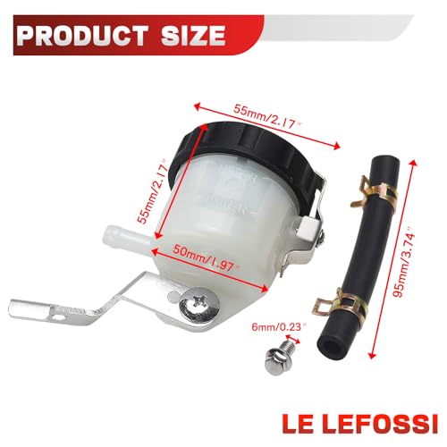 LE LEFOSSI Motorcycle Front Brake Master Cylinder Brake Pump Tank Oil Cup Fluid Bottle Reservoir w/Bracket Aftermarket Part Compatible with for Suzuki GSXR 600 1997-2005 GSXR 750 2000-2005 GSXR 1000 - Image 3