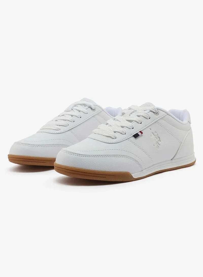 U.S. Polo Assn. White U.S. Polo Assn. CONO GLB 6FX Women’s White Casual Sneakers with Gum Sole – Classic Lace-Up Shoes  | Best Price UAE