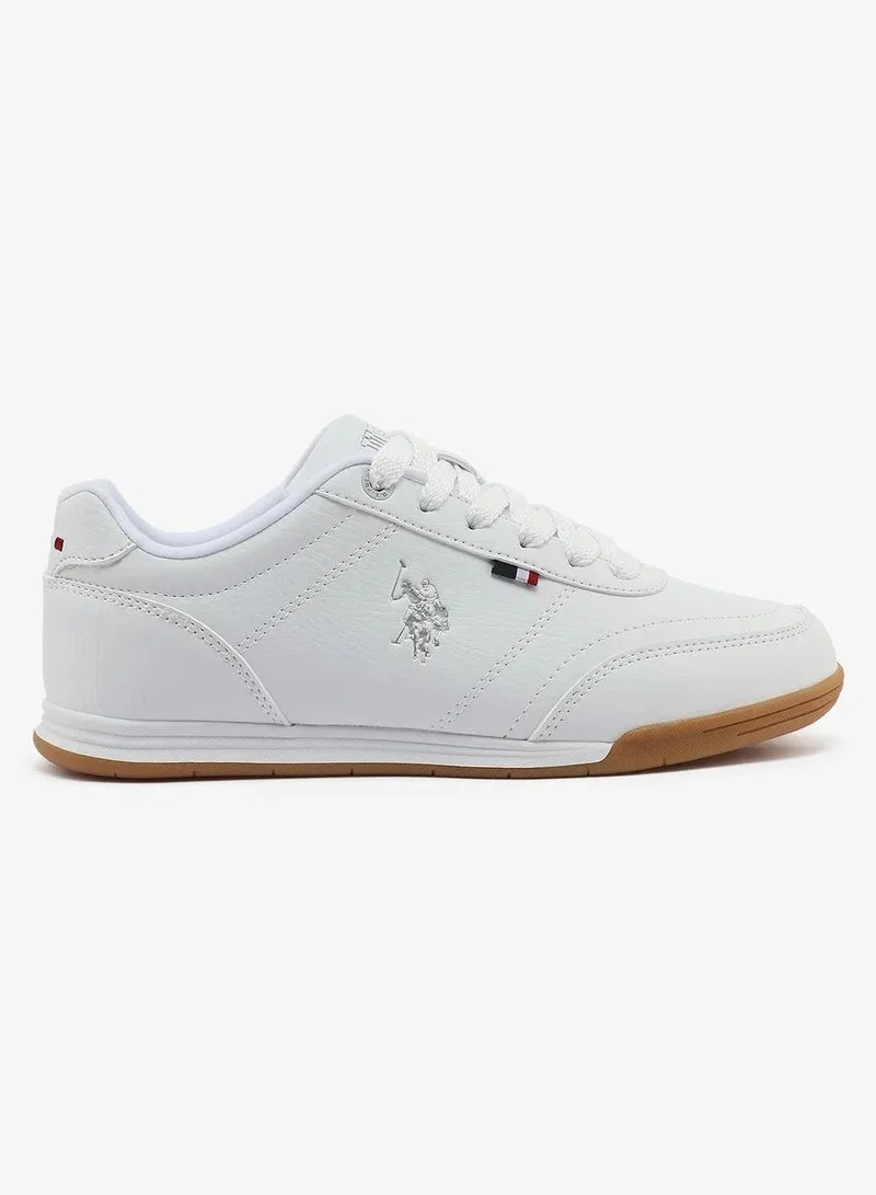 U.S. Polo Assn. White U.S. Polo Assn. CONO GLB 6FX Women’s White Casual Sneakers with Gum Sole – Classic Lace-Up Shoes  | Best Price UAE