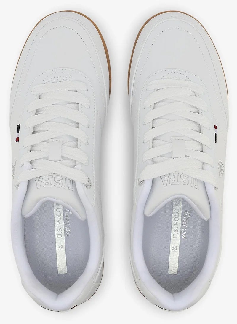 U.S. Polo Assn. CONO GLB 6FX Women’s White Casual Sneakers with Gum Sole – Classic Lace-Up Shoes - Image 5