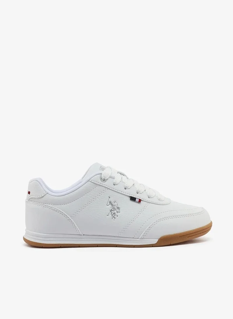 U.S. Polo Assn. CONO GLB 6FX Women’s White Casual Sneakers with Gum Sole – Classic Lace-Up Shoes