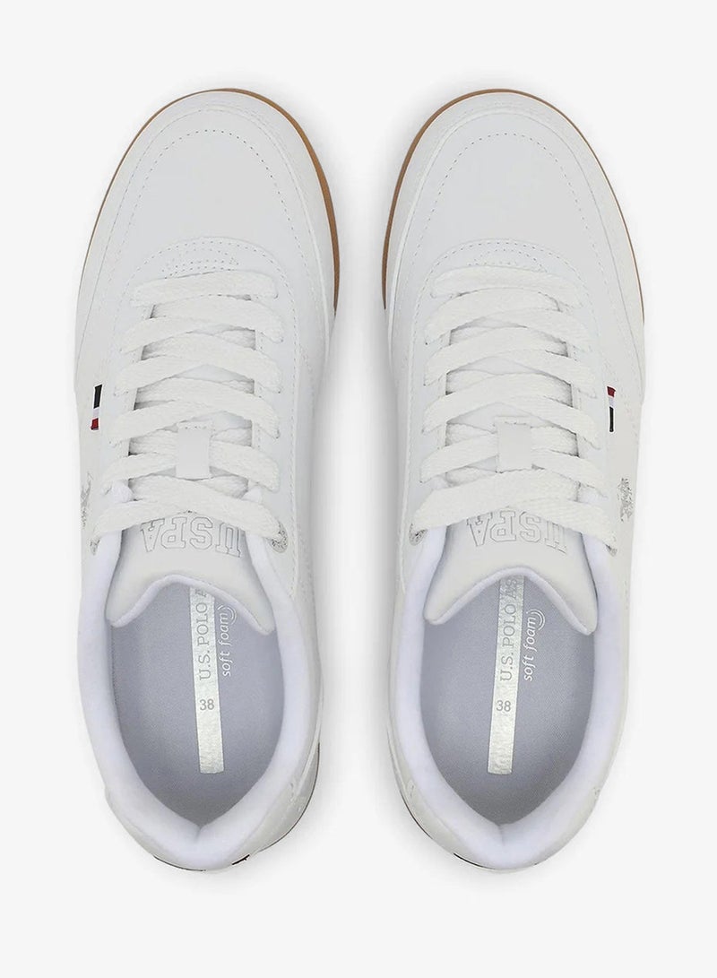 U.S. Polo Assn. CONO GLB 6FX Women’s White Casual Sneakers with Gum Sole – Classic Lace-Up Shoes - Image 5