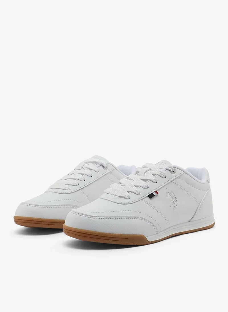 U.S. Polo Assn. White U.S. Polo Assn. CONO GLB 6FX Women’s White Casual Sneakers with Gum Sole – Classic Lace-Up Shoes for Women | Best Price UAE