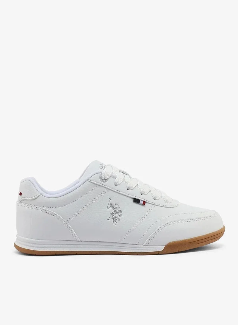 U.S. Polo Assn. CONO GLB 6FX Women’s White Casual Sneakers with Gum Sole – Classic Lace-Up Shoes