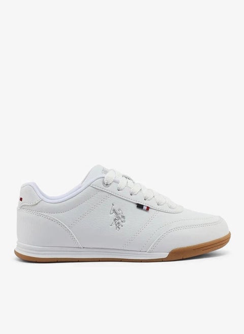 U.S. Polo Assn. CONO GLB 6FX Women’s White Casual Sneakers with Gum Sole – Classic Lace-Up Shoes