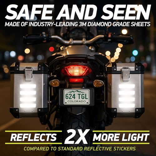 Byllstore Reflective Stickers | 3M Diamond Grade | White | 1.25″ x 6″ | 5-Pack | Reflective Safety Tape for Helmets, Cars, Mailboxes & More - Image 3