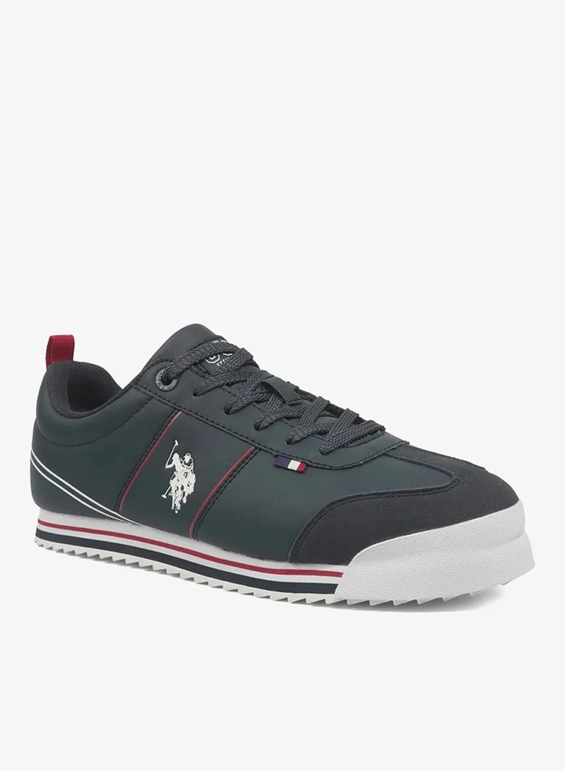 U.S. Polo Assn. Navy USPA Men's Casual Sneakers – Navy Lifestyle Shoes with Contrast Stripes | Lightweight Lace-Up Sneakers | Comfortable Everyday Walking Shoes for Men | Best Price UAE