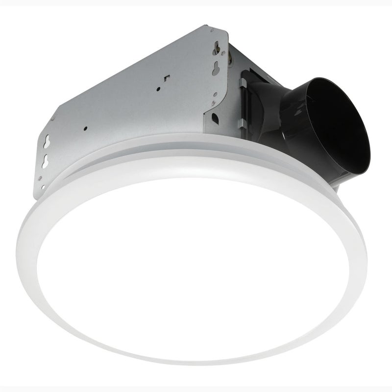 Homewerks Worldwide Homewerks 7141110 Bathroom Fan Integrated LED Light Ceiling Mount Exhaust Ventilation 20 Sones 110 CFM White 