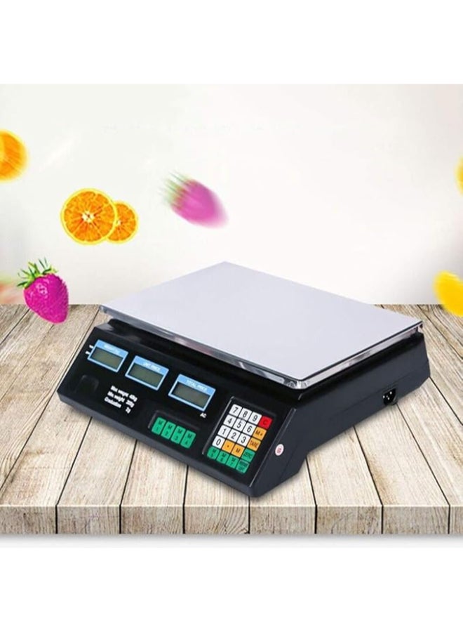 Digital Commercial Scales 40kg/1g 30kg/1g Capacity Calculate The Price Weighing Platform Scales.A-40KG/1g Black 3.5kg - Image 3