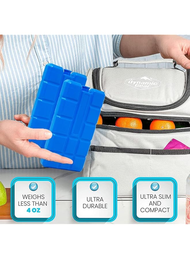 أكس سبرينج أكياس ثلج قابلة لإعادة الاستخدام، قطعتان، مقاومة للتسرب وآمنة للاستخدام في الفريزر، رائعة للمخيمين والنزهات، مثالية للحفاظ على الطعام طازجًا في صناديق الغداء والمبردات والحقائب المعزولة. - Image 3