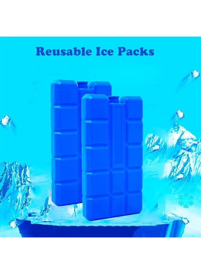 أكس سبرينج أكياس ثلج قابلة لإعادة الاستخدام، قطعتان، مقاومة للتسرب وآمنة للاستخدام في الفريزر، رائعة للمخيمين والنزهات، مثالية للحفاظ على الطعام طازجًا في صناديق الغداء والمبردات والحقائب المعزولة. - Image 2