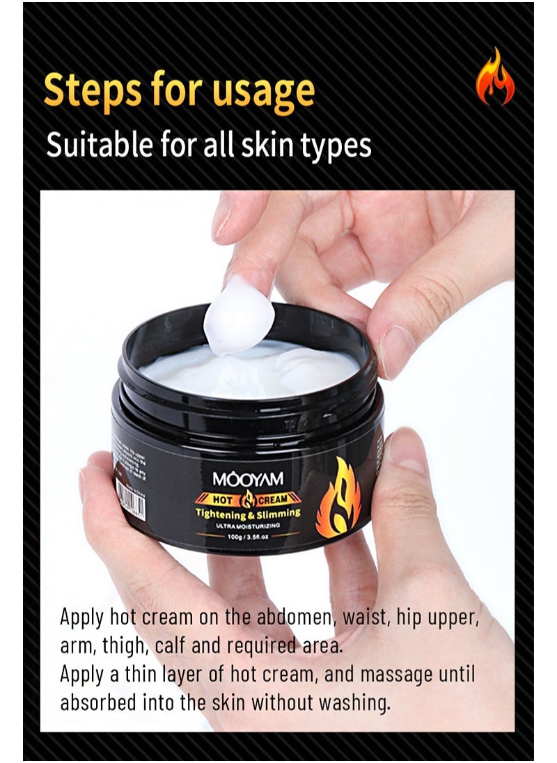 MOOYAM - Hot Cream，Tightening & Slimming，Belly Fat Burning Thermal Cream, Sweat Enhancing Cream for Women and Men, Anti-Cellulite Cream, Natural Sweat Workout Enhancer, Thighs, Abdomen, Leg Firming (100g) - Image 1