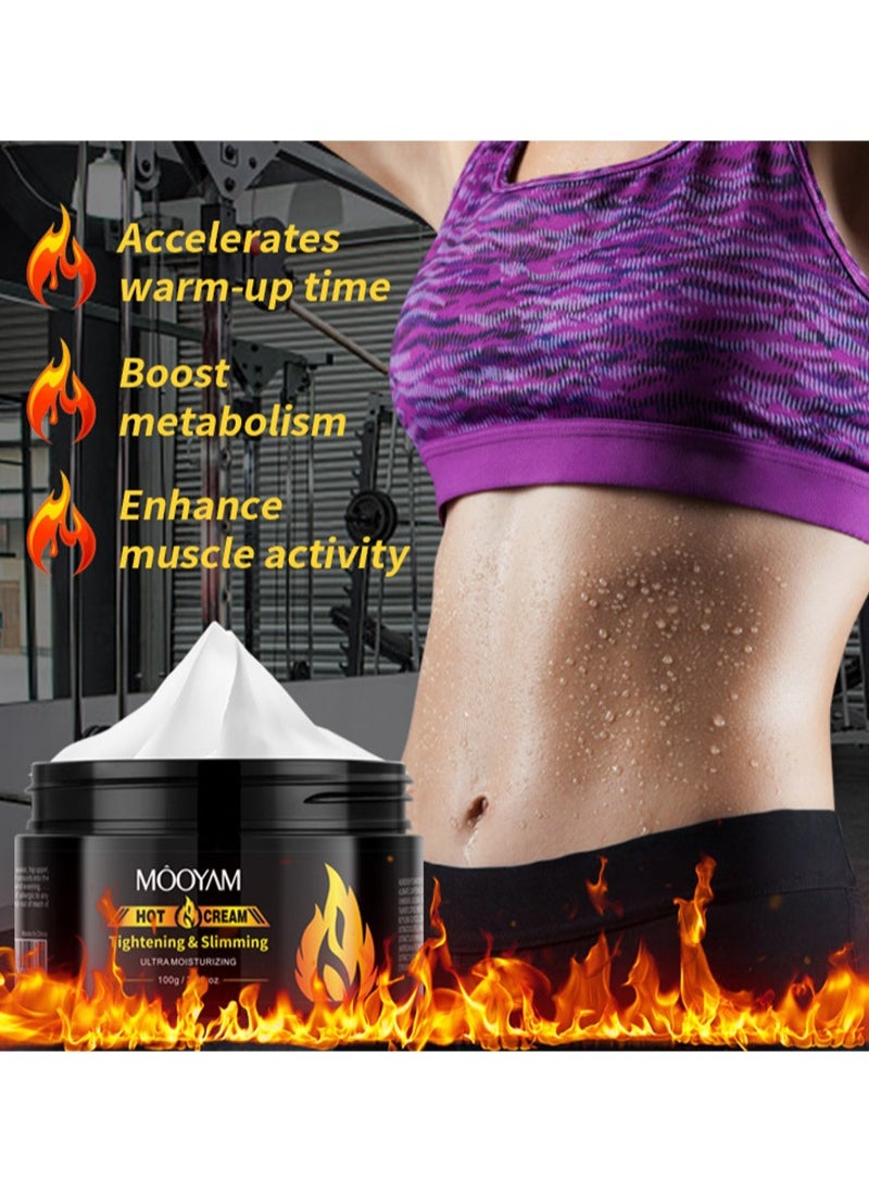 MOOYAM - Hot Cream，Tightening & Slimming，Belly Fat Burning Thermal Cream, Sweat Enhancing Cream for Women and Men, Anti-Cellulite Cream, Natural Sweat Workout Enhancer, Thighs, Abdomen, Leg Firming (100g) - Image 1
