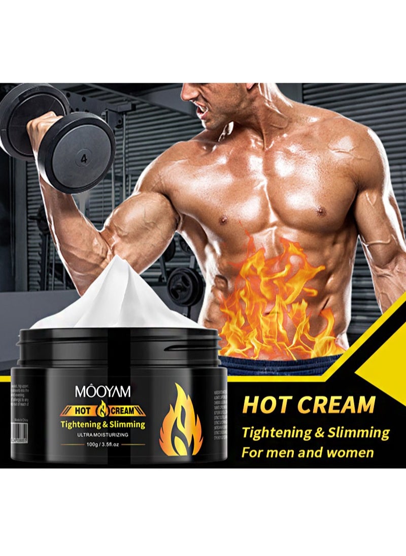 MOOYAM - Hot Cream，Tightening & Slimming，Belly Fat Burning Thermal Cream, Sweat Enhancing Cream for Women and Men, Anti-Cellulite Cream, Natural Sweat Workout Enhancer, Thighs, Abdomen, Leg Firming (100g) - Image 1