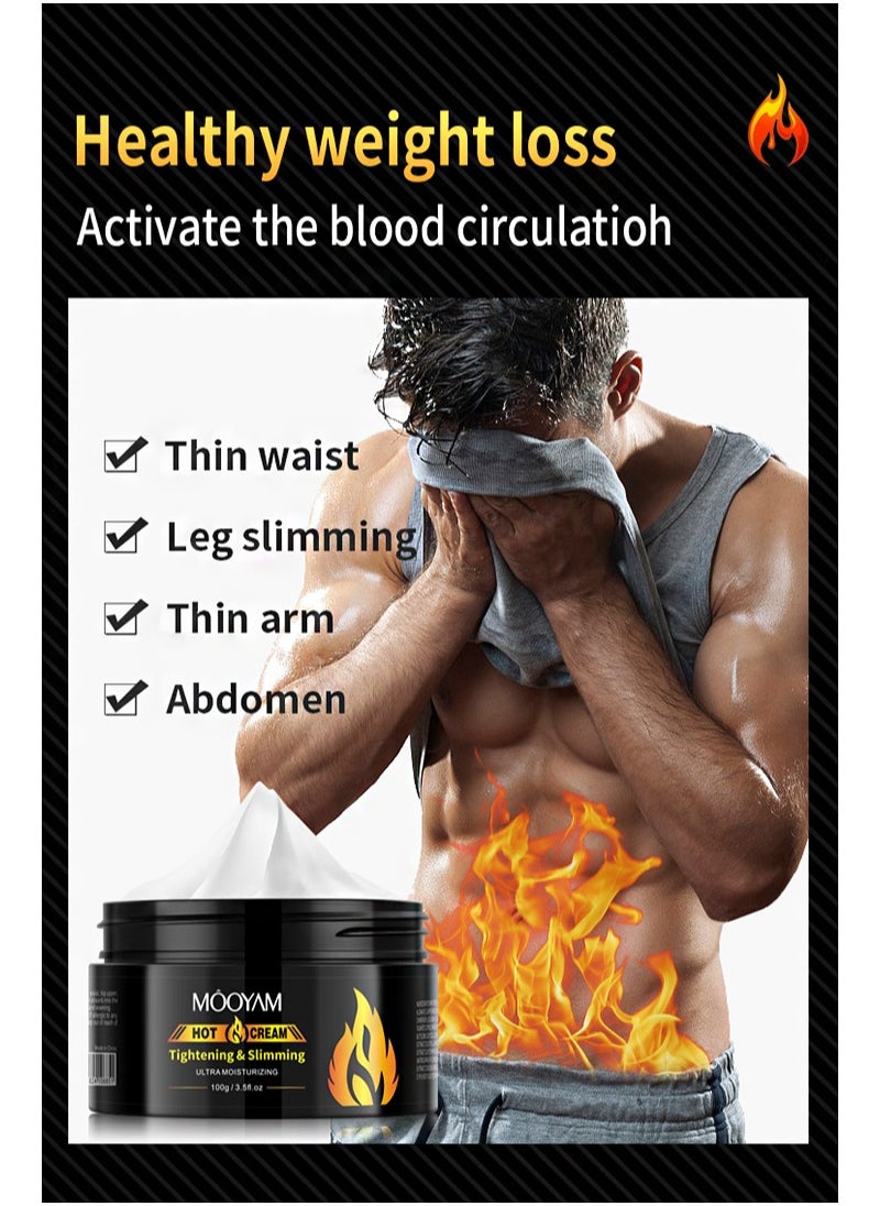 MOOYAM - Hot Cream，Tightening & Slimming，Belly Fat Burning Thermal Cream, Sweat Enhancing Cream for Women and Men, Anti-Cellulite Cream, Natural Sweat Workout Enhancer, Thighs, Abdomen, Leg Firming (100g) - Image 1