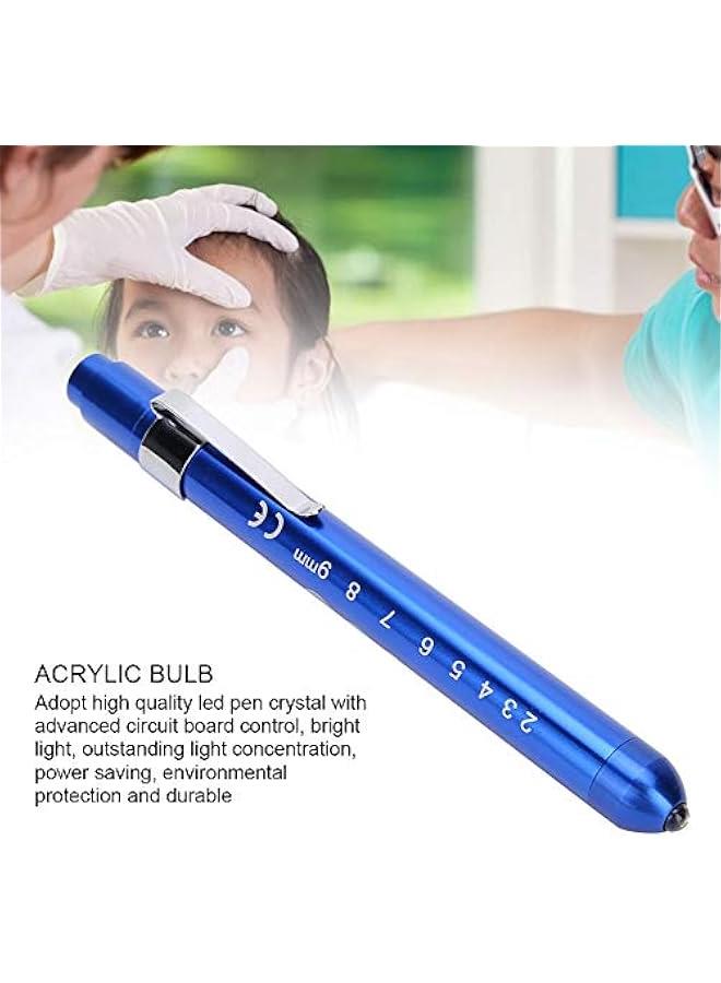 Diagnostic Medical Penlight Pen Torch, Mini Pen Torch Light Reusable LED Penlight with Pupil Gauge, Professional Diagnostic Lamp Clinical Pen with Pocket Clip for Nurses Doctors (Blue) - Image 2
