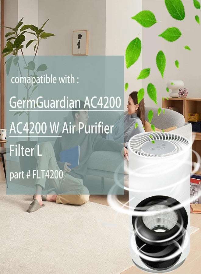 DAODEFUL FLT4200 filter for GermGuardian AC4200 Air Purifier Filter L HEPA Filter with H13 True HEPA, 2 Pack replacement ac4200w - Image 2