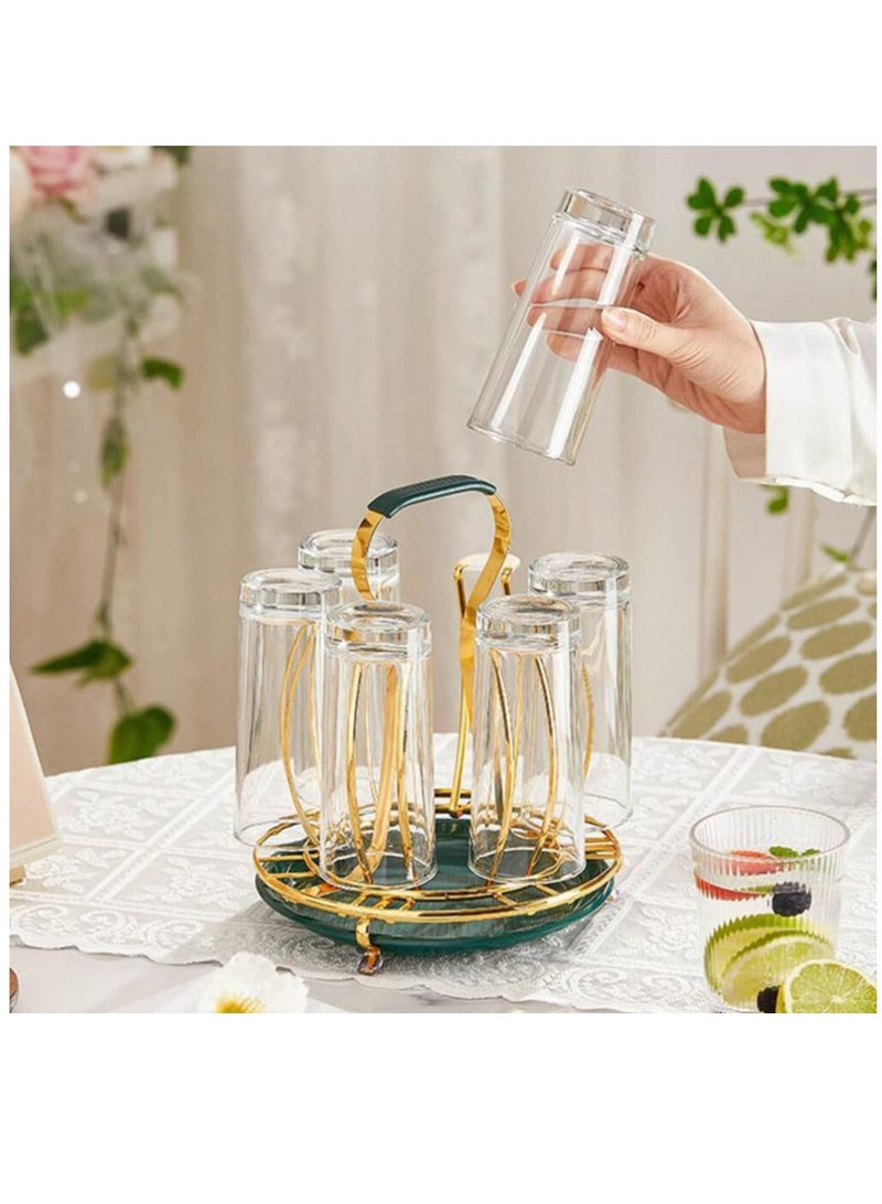 Excefore Metal Mug Tree Holder Stand for Counter 6 Hooks Coffee Cup Display Hanger Rack Organizer Coffee Mug Cup Rack Dishes Organizer for Kitchen Cabinet Cafe Golden - Image 5