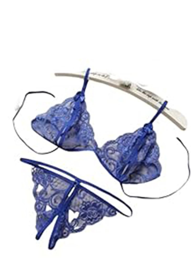 Hanady - Elegant Women's Lingerie Lace  Material - blue  Babydoll - Image 1