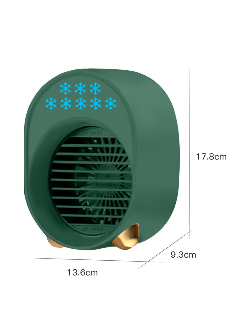 Portable Air Conditioner Rechargeable Cooler Fan 3600mah Battery Operated with Function Cooling Humidifier Filtration 3 Speeds Colorful Night Light