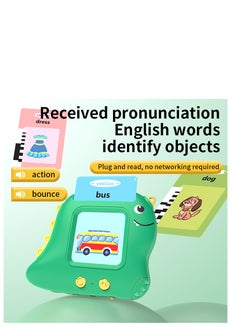 Generic Talking Flash Cards Machine for Kids with Green Dinosaur Arabic Flashcards - Early Education Sound Learning Card Reader, 112 Cards (224 Sides) - Available in Pink Color  - Image 5