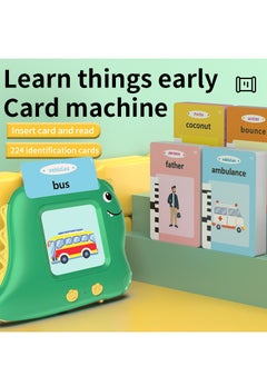 Generic Talking Flash Cards Machine for Kids with Green Dinosaur Arabic Flashcards - Early Education Sound Learning Card Reader, 112 Cards (224 Sides) - Available in Pink Color  - Image 4