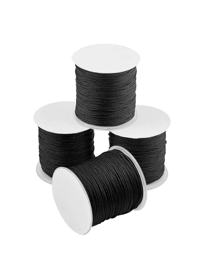 Black Braided Nylon Thread for Beading - Image 1
