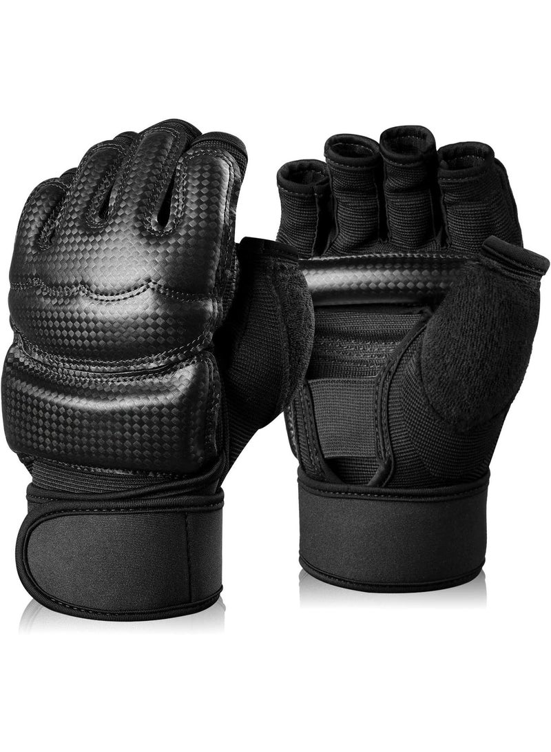Soofam Punch Bag Boxing Martial Arts MMA Sparring Grappling Muay Thai Taekwondo Training PU Leather Wrist Wraps Gloves(XL) - Image 1