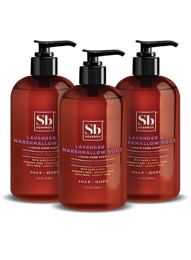 سوب بوكس صابون سائل لليدين من سوب بوكس، بخلاصة اللافندر وجذر الخطمي - منظف لطيف ومرطب لليدين، نباتي وخالٍ من القسوة، مناسب للمطبخ والحمام، زجاجات مضخة سعة 12 أونصة (عبوة من 3 قطع) - Image 1