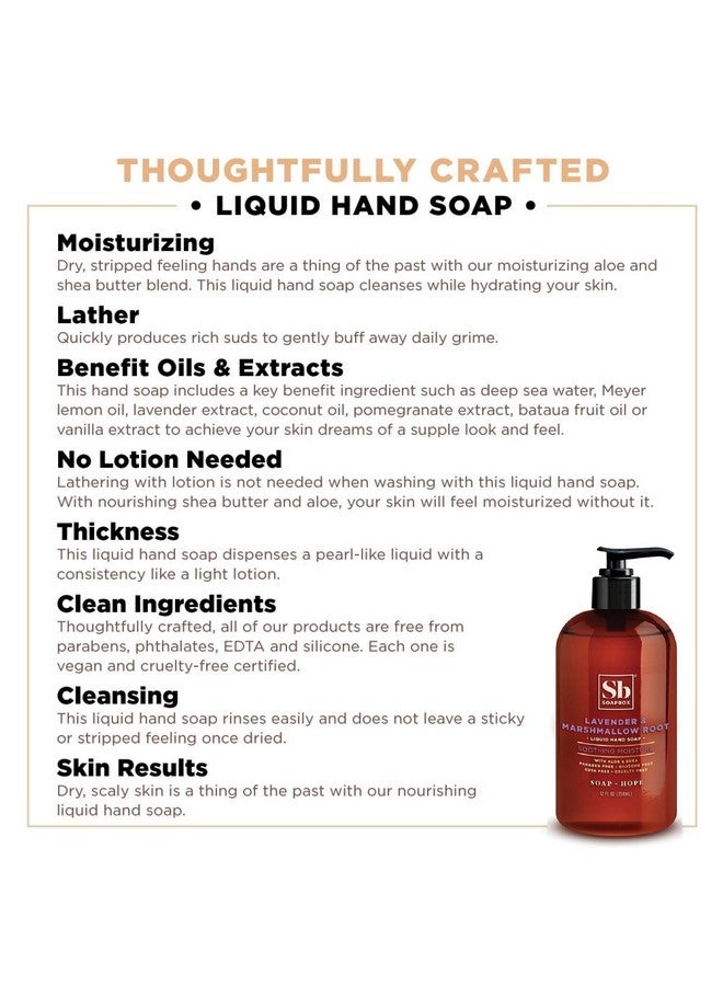 سوب بوكس صابون سائل لليدين من سوب بوكس، بخلاصة اللافندر وجذر الخطمي - منظف لطيف ومرطب لليدين، نباتي وخالٍ من القسوة، مناسب للمطبخ والحمام، زجاجات مضخة سعة 12 أونصة (عبوة من 3 قطع) - Image 3