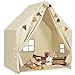 MORITECK Kids Play Tent with Padded Mat Star LED Lights for Ages 4810 Year Old Girls Boys Large Cute Indoor Play Room House Tent for Toddler Children Beige - Image 2