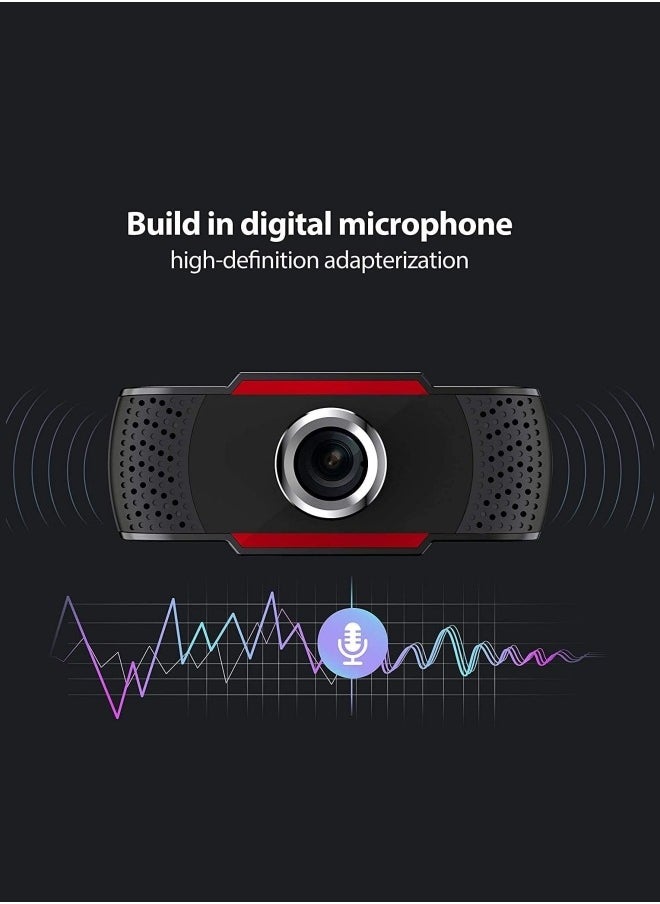 Generic - Web Cameras for Computers, 1080P USB Webcam with Microphone for PC/Laptop/Desktop/Video Calling/Conferencing Full HD 1080p Noise Reduction Digital Mic - Black - Image 1