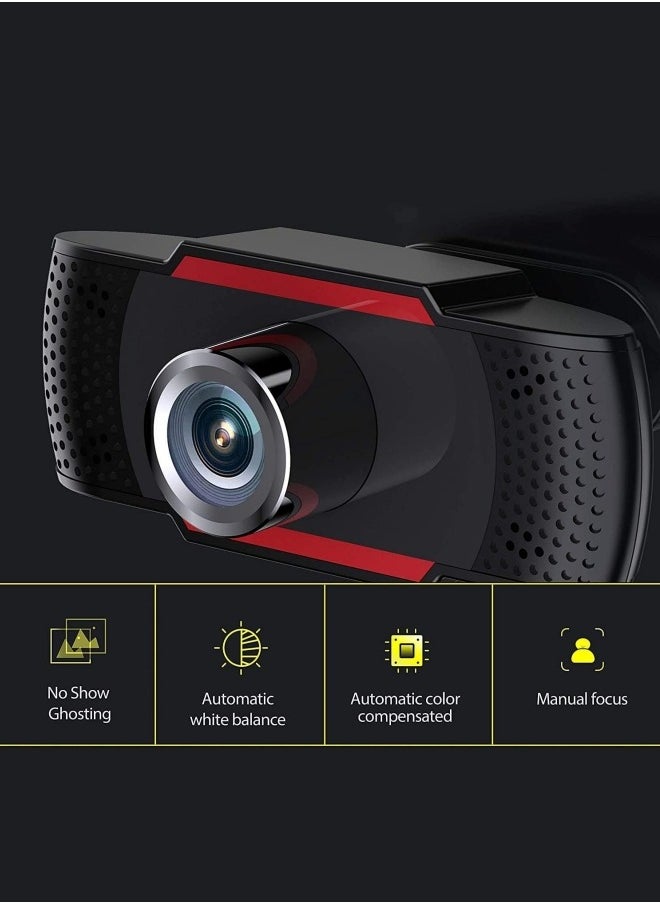 Generic - Web Cameras for Computers, 1080P USB Webcam with Microphone for PC/Laptop/Desktop/Video Calling/Conferencing Full HD 1080p Noise Reduction Digital Mic - Black - Image 1