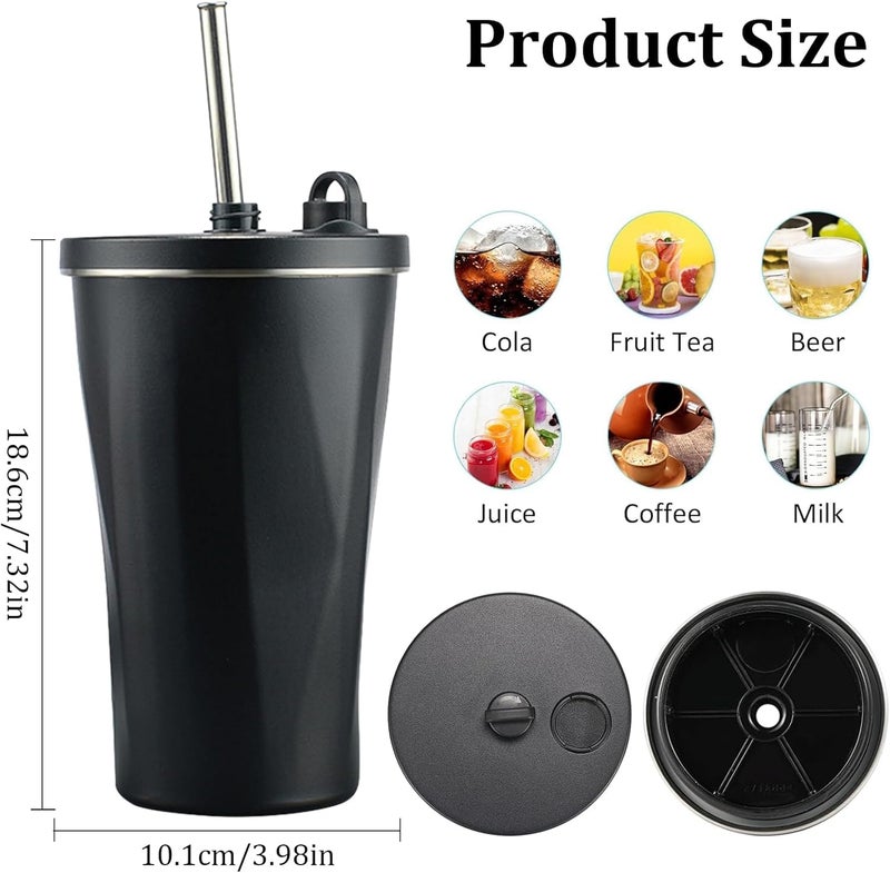 Wosta Travel Mug, Insulated Coffee Cup with Leakproof Lid,Vacuum Insulation Stainless Steel Reusable for Hot Cold Coffee, Non-Slip Protective Cover, (Black, 600 Ml) - Image 5