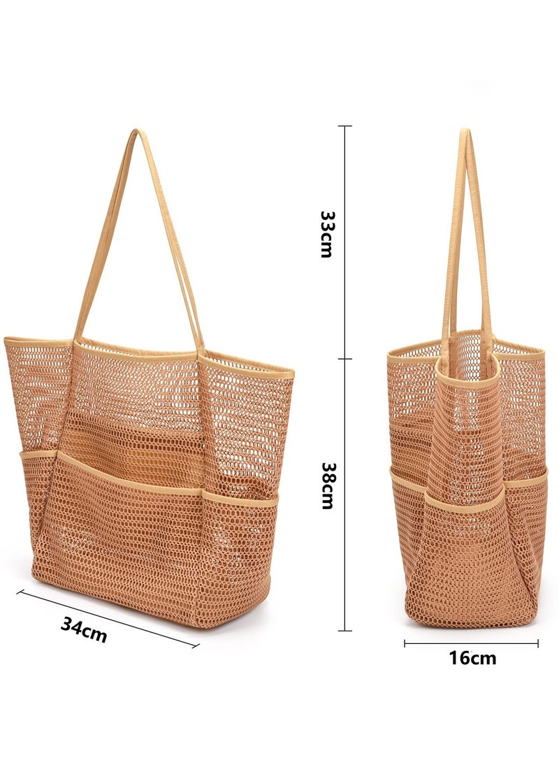 Beach Bag - Mesh Tote Bag Mothers Day Gifts for Mom Women Bag for Travel Pool Family Beach Vacation Cruise Essentials  - Image 3