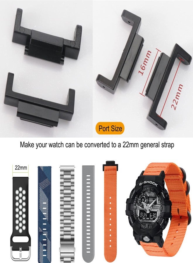 LIJINLAN Hard ABS Adapter Convert 16mm to 22mm Band Connection Adapter Fit for Casio G-Shock DW5600/GW5610/DW9052/GDF-100/GD110/GD120/GA100/GBX110 Accessory (ABS,Black) - Image 3