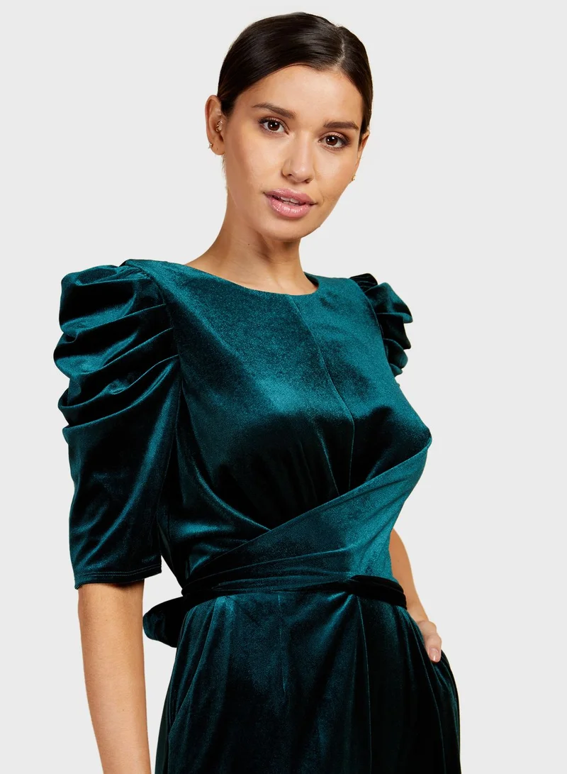Little Mistress Tie Detail High Waist Jumpsuit