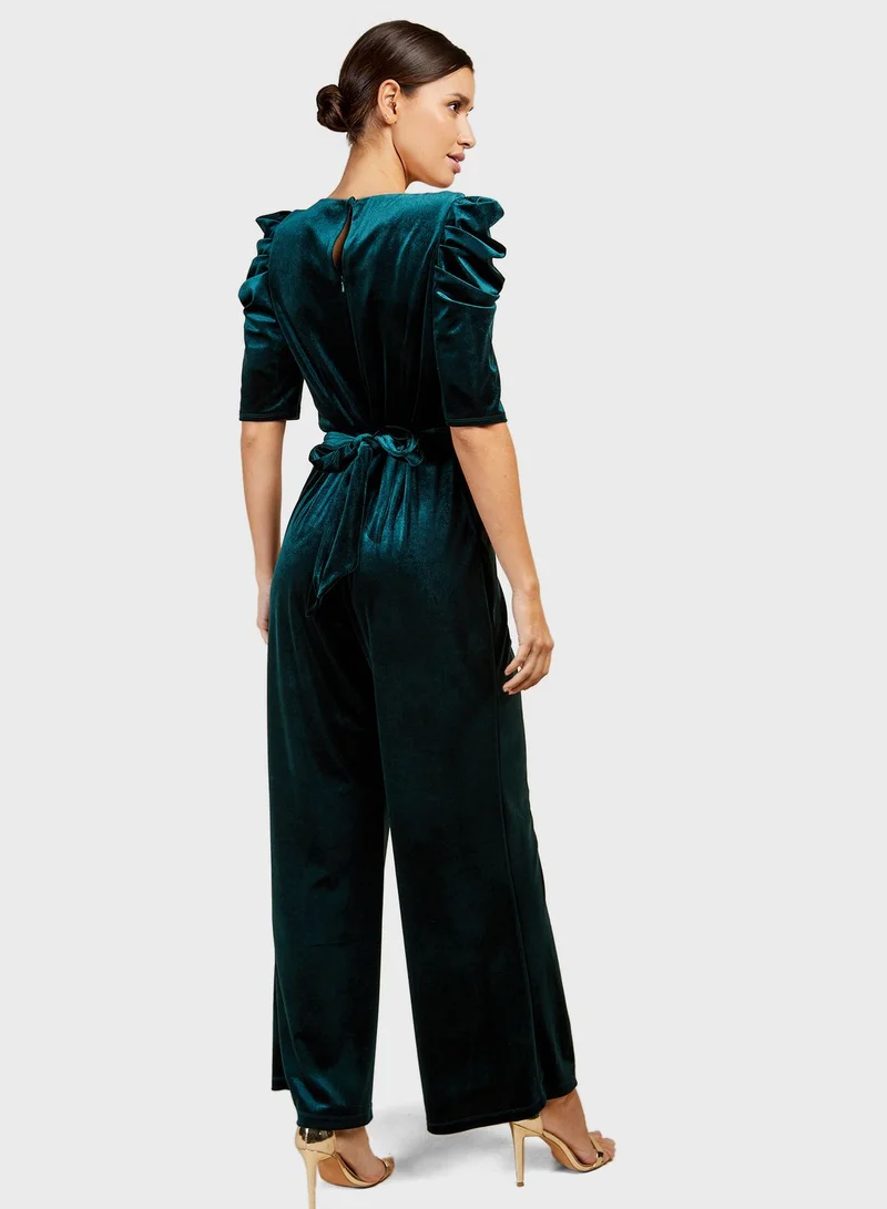 Little Mistress Tie Detail High Waist Jumpsuit